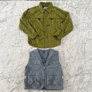 Youth Sz 4/5T Fishing Vest Zara Columbia Button-Up Shirt Omni-Shade Bundle